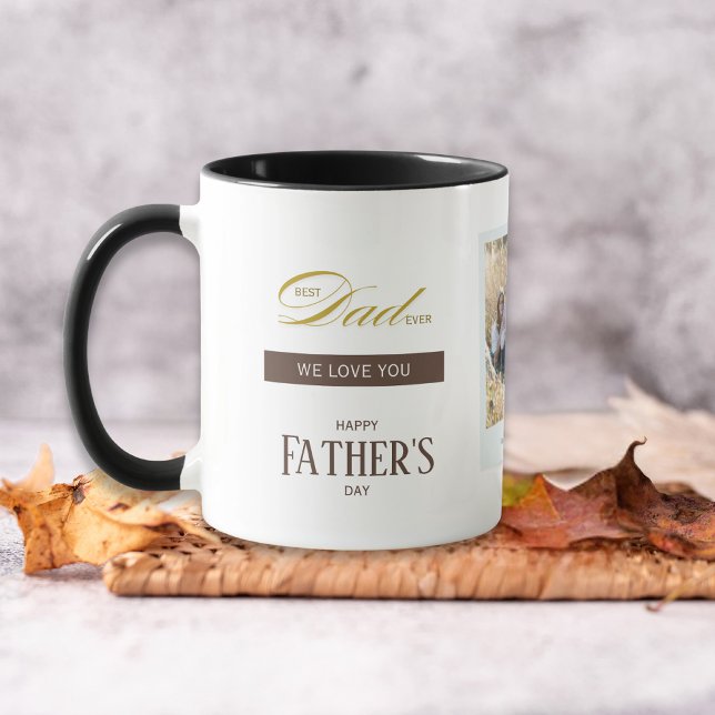 Mug Fathers Day Best Dad Ever Custom Name Photo (Créateur téléchargé)