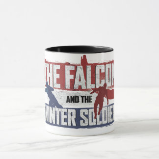 Mug Faucon et soldat d'hiver Graphisme rouge et bleu