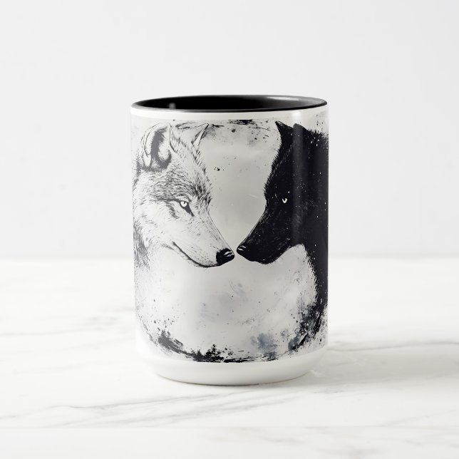 Mug Faune Loups gris et noirs (Centre)