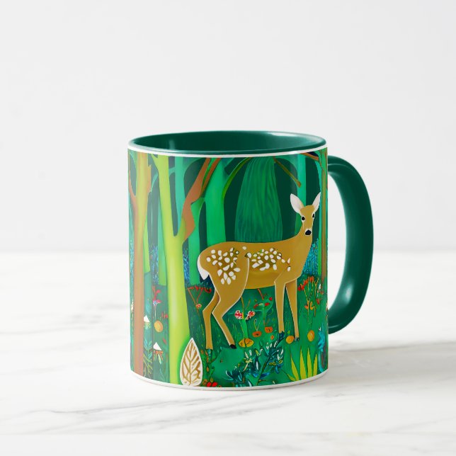 Mug Faune tachetée dans un cadre forestier Imaginaire (Devant droit)