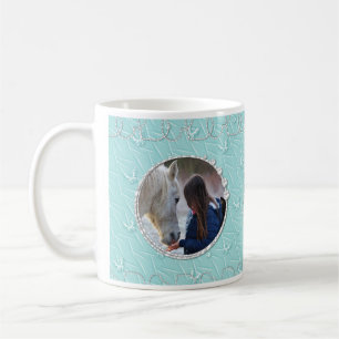Mug Faux Bleu Fille Sparkly Deux Accent Coeur Photo