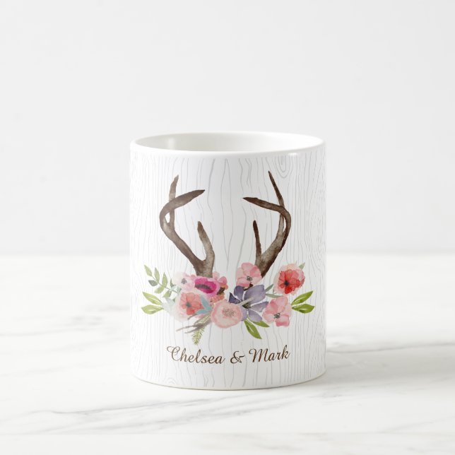 Mug Faux Bois de fleurs sauvages d'andouillers de (Centre)