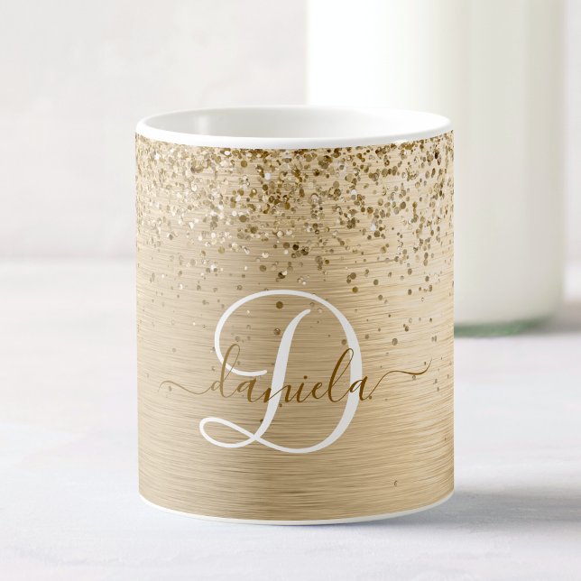 Mug Faux Gold brossé Parties scintillant métallique Im (Créateur téléchargé)