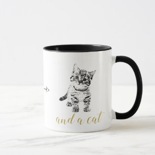 Mug Faux or parties scintillant texte noir chat