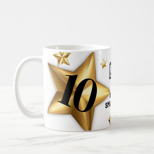Mug Faux or stars employé anniversaire jalon (Gauche)