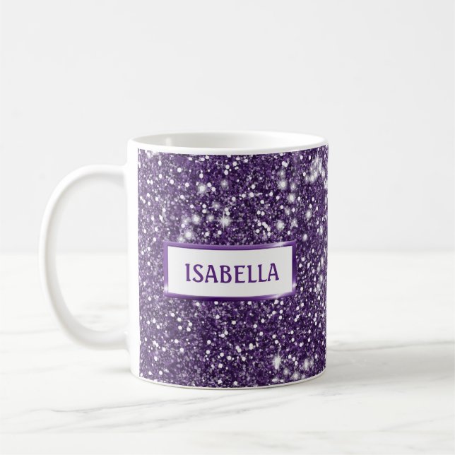 Mug Faux Purple Parties scintillant Texture Regardez A (Gauche)