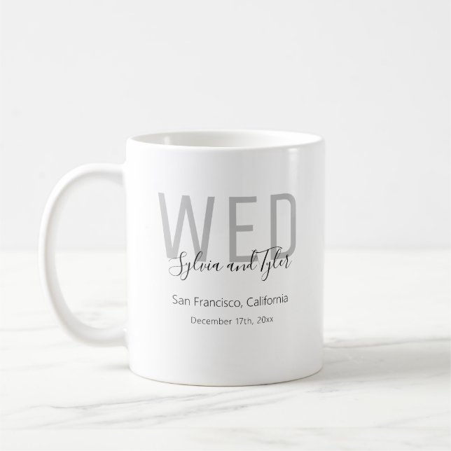 Mug Faveur de mariage minimaliste (Gauche)