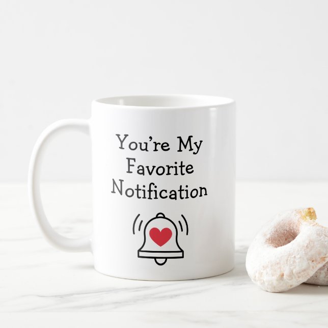 Mug Favorite Notification Modern Bell Black & Red (Avec donut)