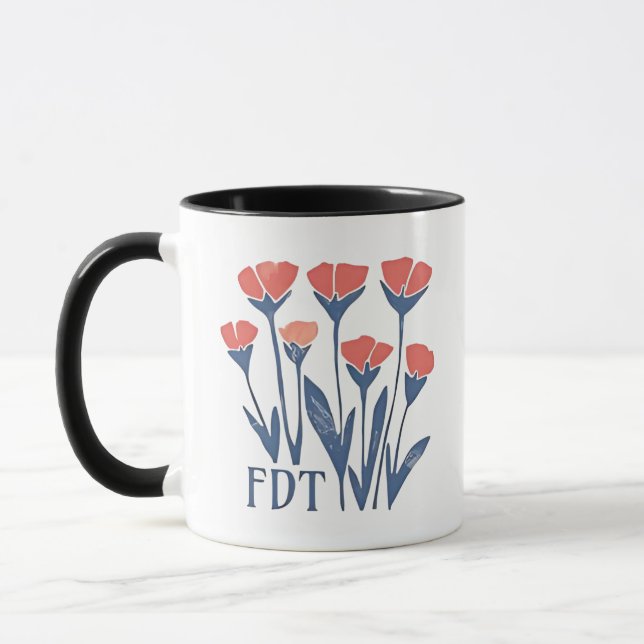 Mug FDT Floral Wreath Subtle Feminine Boho Anti-Trump (Gauche)