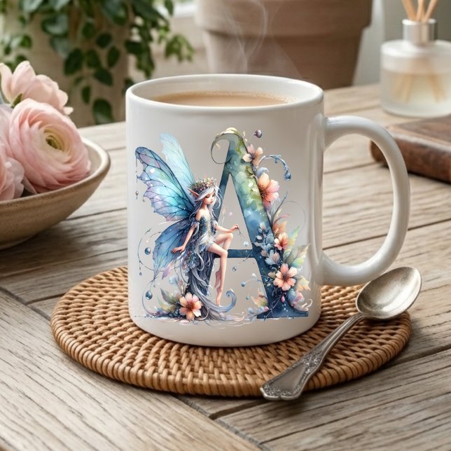 Mug Fée à lettre monogramme A (Créateur téléchargé)