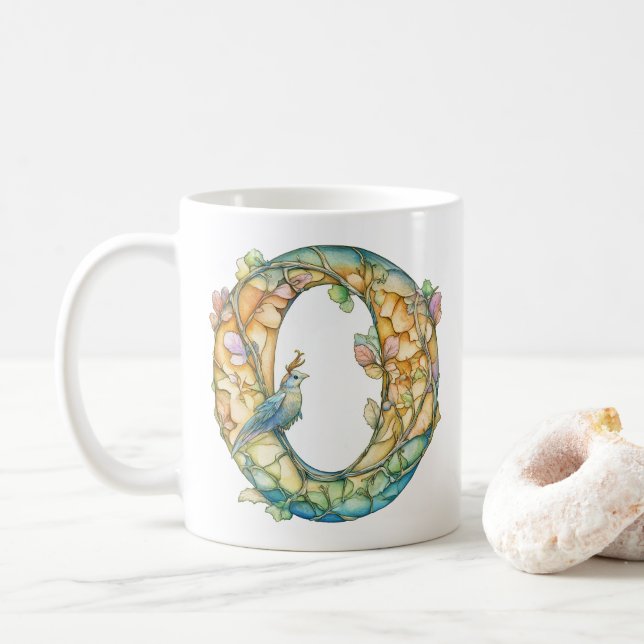 Mug Fée Arc-en-Ciel Initiale 'O' (Avec donut)