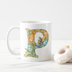 Mug Fée Arc-en-Ciel Initiale 'P'