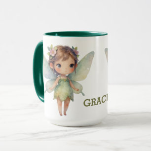 Mug Fée de la Forêt Enchantée : lutin vert pastel
