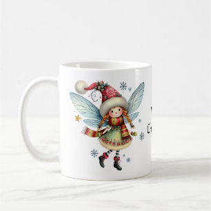 Mug Fée de Noël adorable dans un Casquette Père Noël