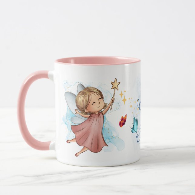 Mug Fée Rose Cute Tous Les Souhaits Sont Accordés (Gauche)