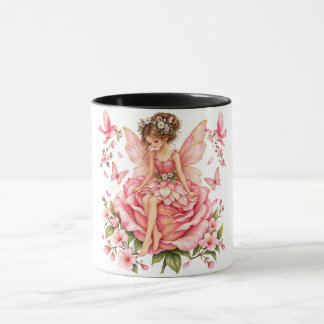 Mug Fée Rose Fantaisiste sur Rose – Foire Florale Fant