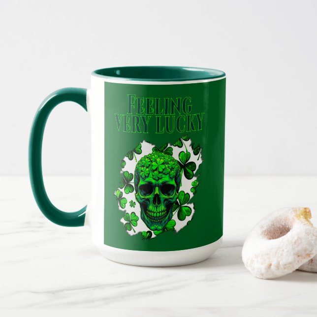Mug Feeling Very Lucky St Patrick’s Day - caneca (Avec donut)