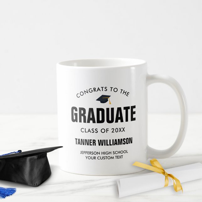 Mug Félicitations à la classe des diplômés de 20XX Cus (Créateur téléchargé)