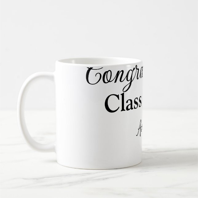 Mug Félicitations de graduation simples clas d'ajout m (Gauche)
