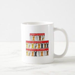 Mug Félicitations de maîtrise, chats de bande dessin