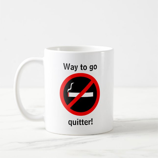 Mug Félicitations de tabagisme Quit (Gauche)