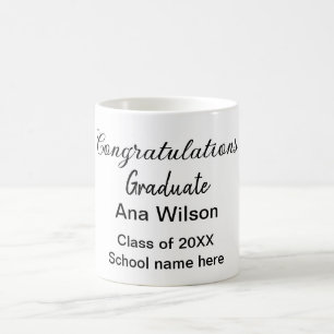 Mug félicitations diplômé ajouter nom classe année sco