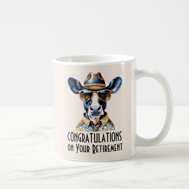 Mug Félicitations drôles de retraite de cow-boy occide (Droite)