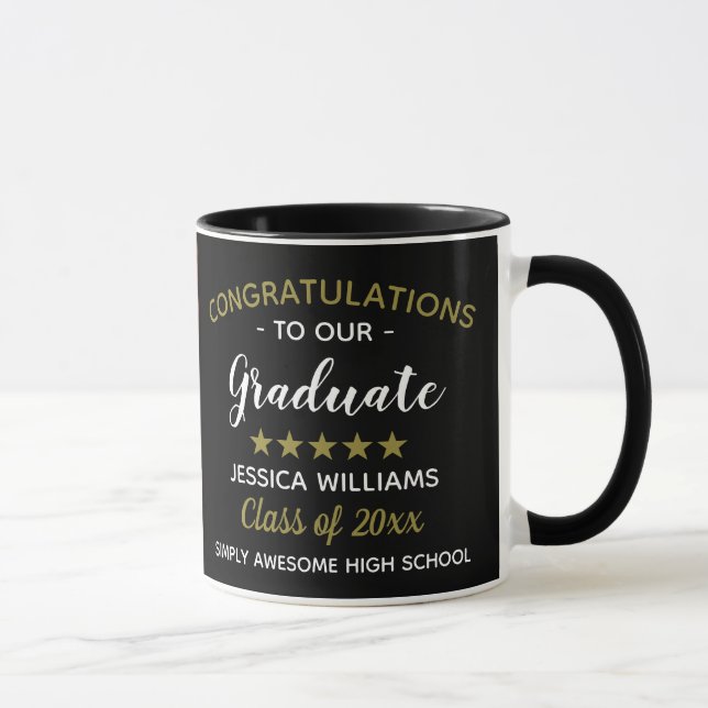 Mug Félicitations Modèle diplômé en photo (Droite)