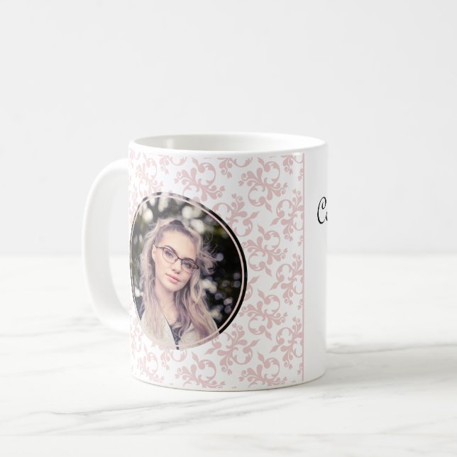 Mug Félicitations Pink Rococo Graduation Photo Café (Devant gauche)