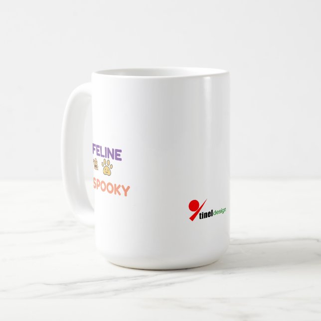 Mug Feline Éffrayant - Drôle Halloween (Devant gauche)