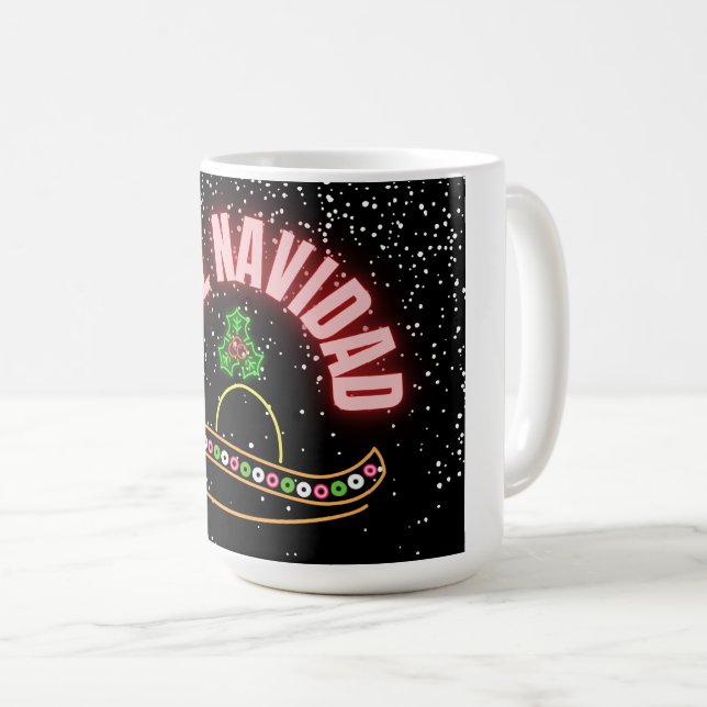 Mug Feliz Navidad Holiday Neon (Devant droit)