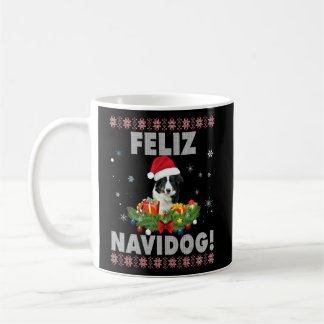 Mug Feliz Navidog Frontière Collie Chien Douleur moche