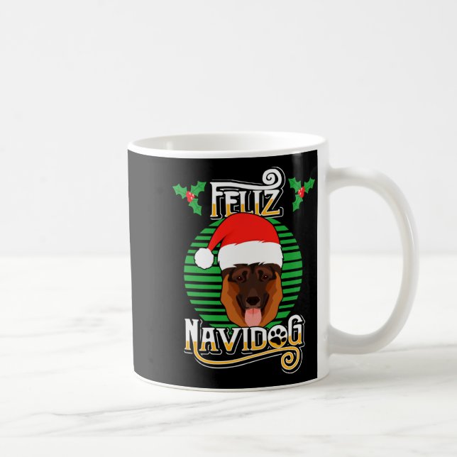 Mug Feliz Navidog German Shepherd Dog Holiday Merry Ch (Droite)