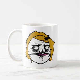 Mug Femelle blonde je visage comique Meme de rage de