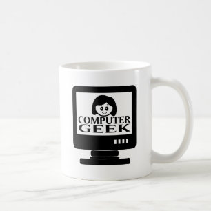 Mug Femelle de fille de geek d'ordinateur