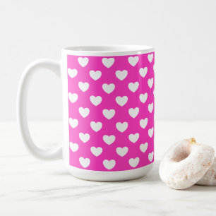 Mug Feminine des Coeurs Roses Et Blancs