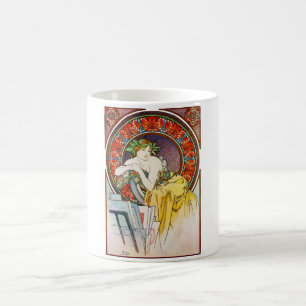 Mug Femme à la feuille de pavot, Mucha