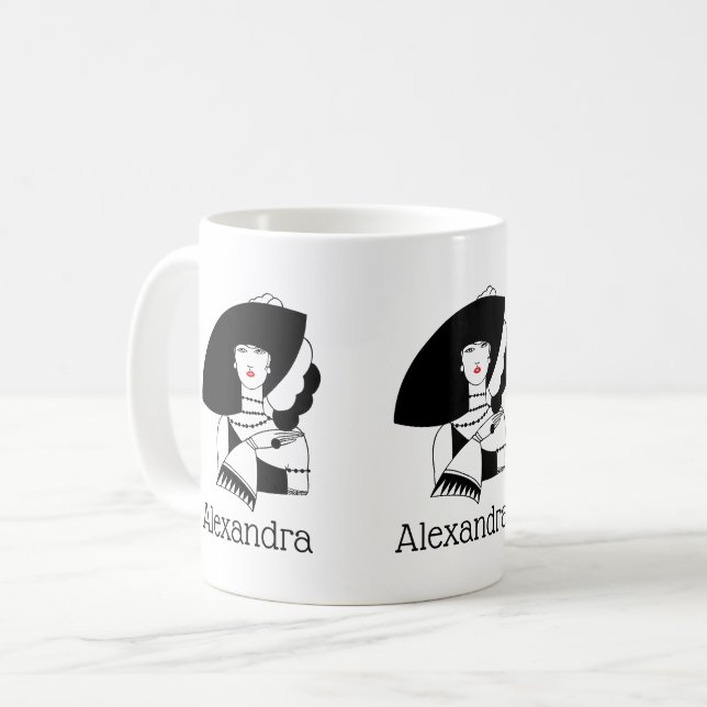 Mug Femme Art Déco En Gros Gants Casquettes RL (Devant gauche)