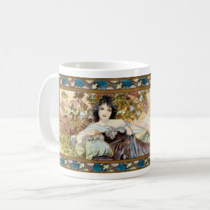 Mug Femme Art Nouveau vintage par Alphonse Mucha