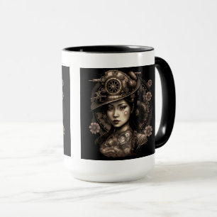 Mug Femme asiatique Steampunk Combo Mug, 15 oz