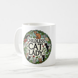 Mug Femme au chat sans enfant