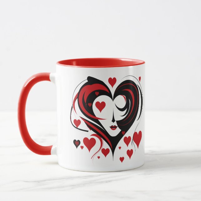 Mug Femme au visage en forme de coeur (Gauche)