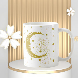 Mug Femme céleste, lune étoiles, boho, astronomie élég