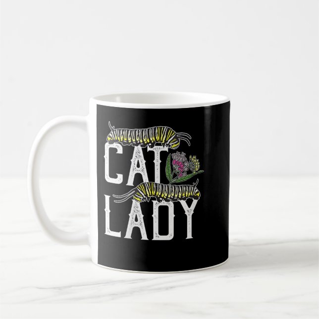 Mug Femme Chat Lady - Funny Monarch Papillon Caterpil (Gauche)