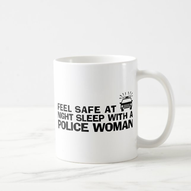 Mug Femme de police drôle (Droite)