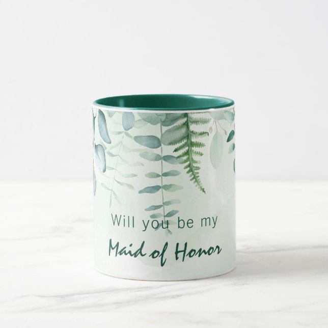 Mug Femme d'honneur femme d'honneur eucalyptus vert (Centre)