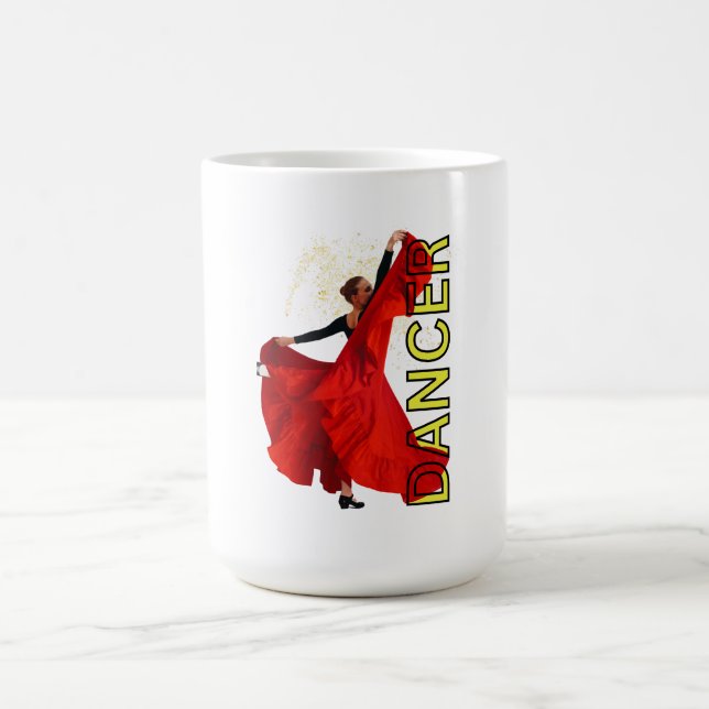 Mug Femme en robe rouge dansant (Centre)