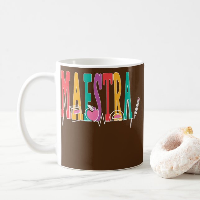 Mug Femme Enseignante Espagnole Vibe Regalos Para Maes (Avec donut)