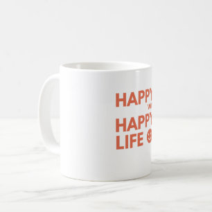 Mug Femme heureuse, Vie heureuse - Citation de mariage