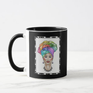 Mug Femme noire dans un Turban coloré